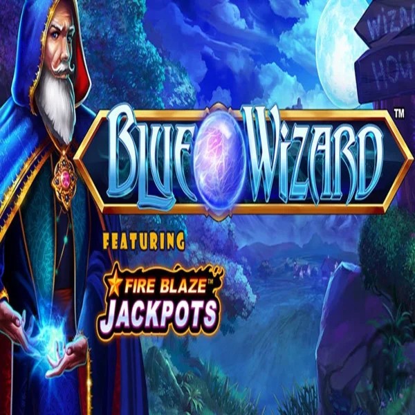 Blue Wizard Fire Blaze Jackpots logo by Rarestone Gaming 30bet Casino